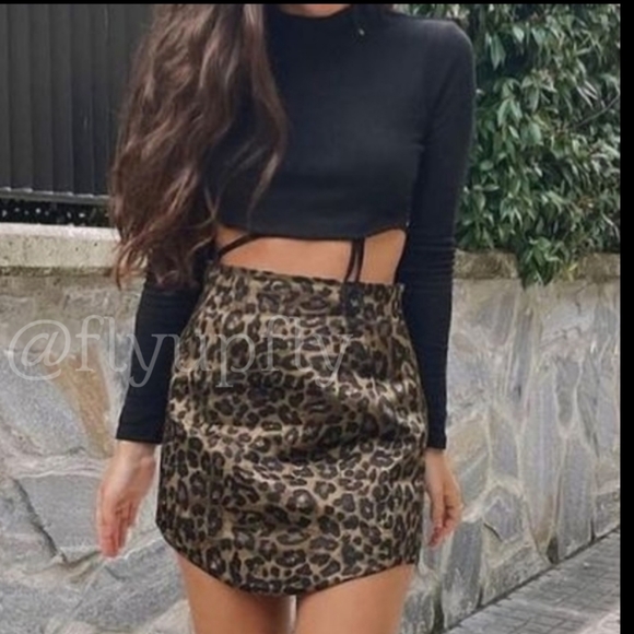 Zara * Satin Effect Leopard Animal Print  Cheetah Mini Skirt - Picture 9 of 16
